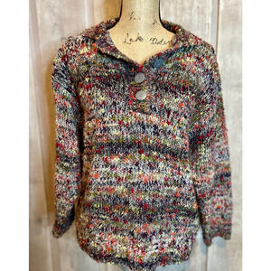 Women's Vintage Heidi Multicolor Knit Sweater Size L CottageCore RichAuntie